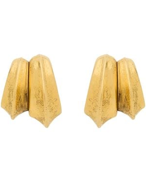Saint Laurent Double Blade Clip-On Earrings - Yellow