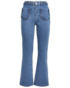 Maje Braid-detail Flared Jeans - Blue