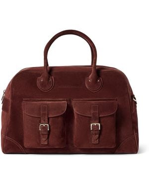 Brunello Cucinelli Suede Travel Holdall Bag - Red