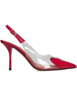 Alaïa Patent Coeur Slingback Court Shoes 90 - Pink