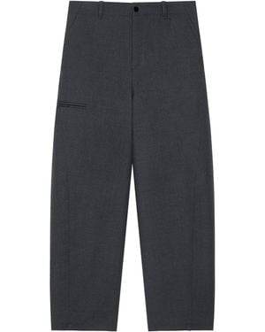 Givenchy Wool-Silk Couture Seam Pants - Gray