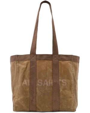 AllSaints Organic Cotton Canvas Layo Tote Bag - Brown