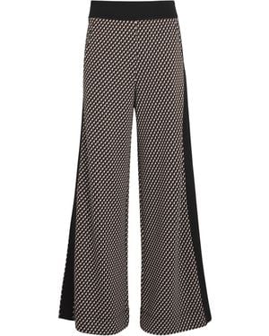 ME+EM Geometric Travel Wide-Leg Trousers - Grey