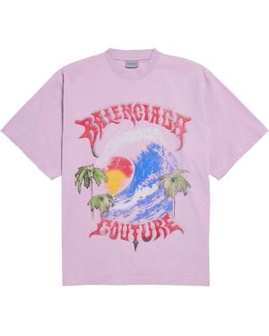 Balenciaga Cotton Vintage Surfer T-Shirt - Pink