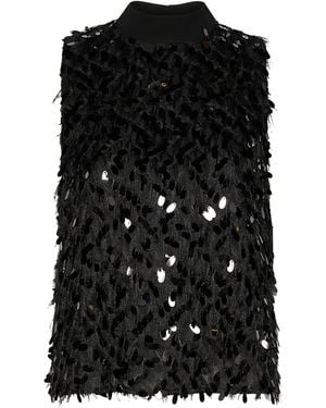 Marella Embellished Sleeveless Top - Black