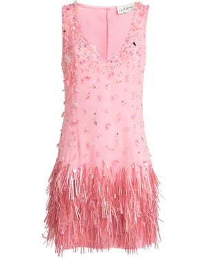 Celia Kritharioti Appliqué-Detail Evening Mini Dress - Pink