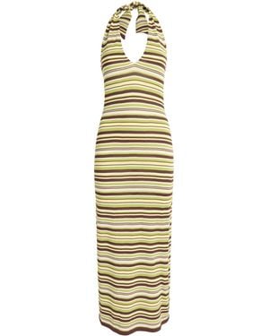 Away That Day Knitted Cape Town Maxi Dress - Metallic
