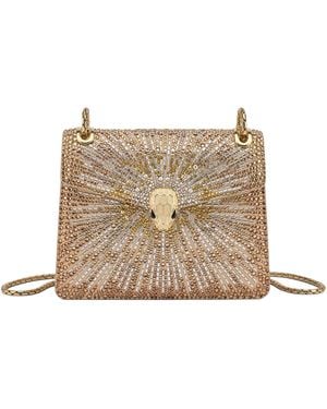 BVLGARI Small Crystal-Embellished Suede Serpenti Forever Day-To-Night Shoulder Bag - Natural