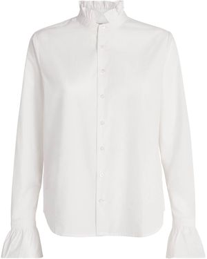 With Nothing Underneath Cotton Poplin Kew Blouse - White