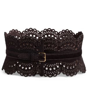 Alaïa Leather Bustier Belt - Black