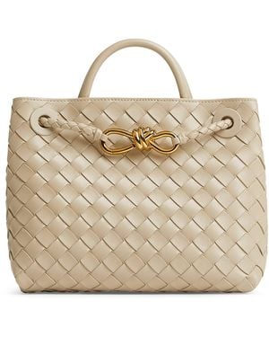 Bottega Veneta Small Leather Andiamo Top-Handle Bag - Metallic