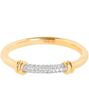 Astrid & Miyu Plated Pavé Knot Ring - Natural