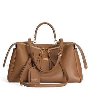 Dolce & Gabbana Calfskin Vittoria Shoulder Bag - Brown