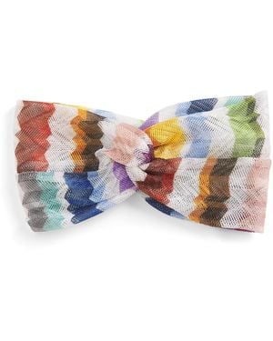 Missoni Knot-Front Zigzag Headband - Blue