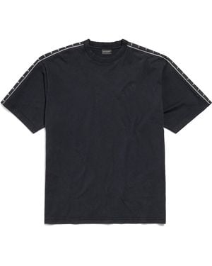 Balenciaga Cotton Logo Strip T-Shirt - Black