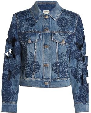 Alice + Olivia Chloe Denim Jacket - Blue