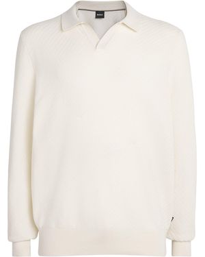 BOSS Cotton Lomarino Sweater - White