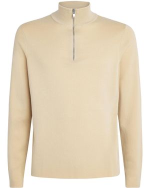 Sandro Wool Half-Zip Sweater - Natural