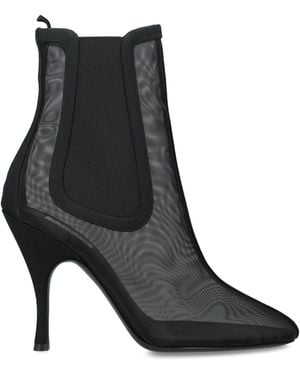 Alaïa Mesh Heeled Chelsea Boots 100 - Black
