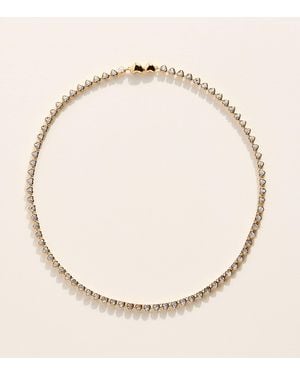 Astrid & Miyu Plated Heart Tennis Necklace - Natural