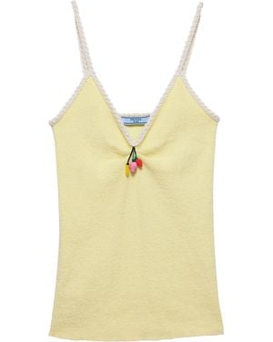 Prada Bouclé Tassel Tank Top - Yellow