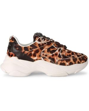 Kurt Geiger Calf Hair Leopard Starlight Runner Sneakers - Brown