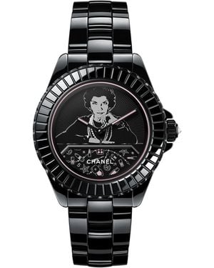 CHANEL Ceramic, Steel And Diamond Mademoiselle J12 Blush Calibre 12.1 Watch - Black
