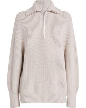 Carven Wool Half-Zip Sweater - White