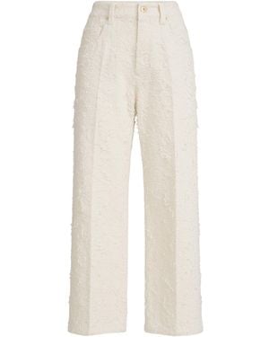 Brunello Cucinelli Textured Straight Fit Jeans - White
