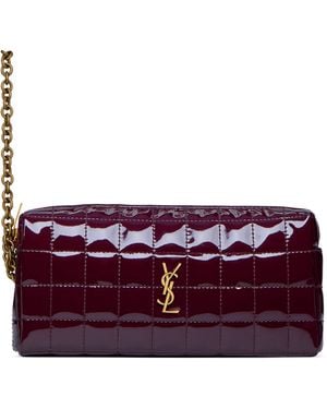 Saint Laurent Monogram Pouch With Chain - Purple