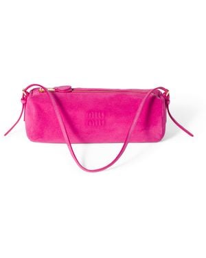 Miu Miu Suede Logo Pouch - Pink