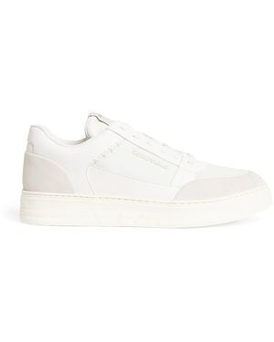 Emporio Armani Suede Trainers - White