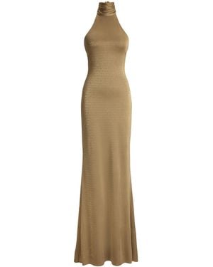 Ralph Lauren Kelsie Metallic Maxi Dress - Natural
