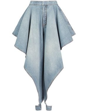 Alaïa Japanese Denim Open-Leg Jeans - Blue