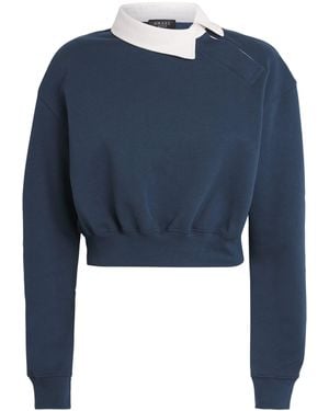 A.W.A.K.E. MODE Asymmetric Rugby Sweatshirt - Blue