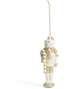 Harrods Glass Nutcracker Tree Decoration - Metallic