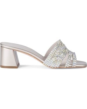 Gina Leather Embellished Utah Mules 55 - White