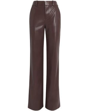 Alice + Olivia Vegan Leather Alexander Pants - Brown
