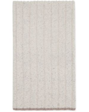 Brunello Cucinelli Cashmere Rib-Knit Scarf - White