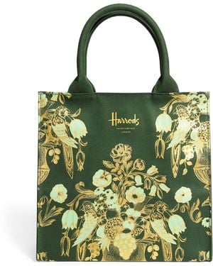 Harrods Small Floral Grocery Shopper Bag - Green