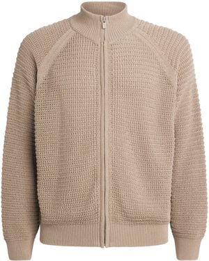 LE17SEPTEMBRE Open-Knit Zip-Up Cardigan - Brown