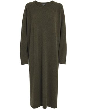 Eskandar Cashmere A-Line Midi Dress - Green