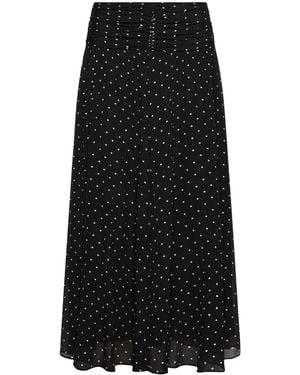 Marella Polka-Dot Maxi Skirt - Black