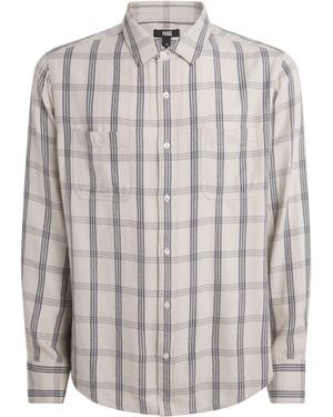 PAIGE Cotton-Blend Check Everett Shirt - White