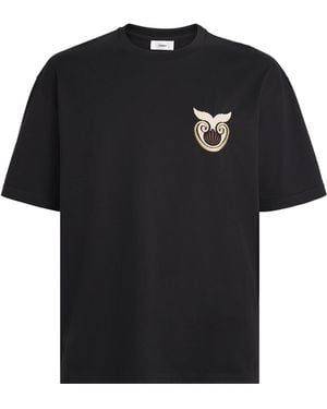 Commas Shell Embroidered T-Shirt - Black