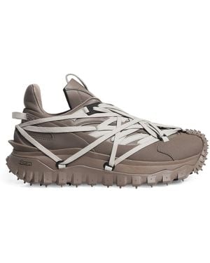 Rick Owens X Moncler Leather Megalace Trailgrip Sneakers - Grey