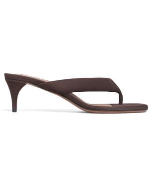 Alaïa Suede Thong Mules 55 - Brown