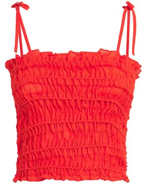 Tory Burch Smocked Top - Red