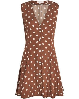 Doen Silk-Blend Satin Aubrey Mini Dress - Brown