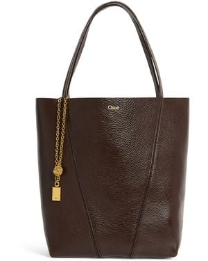 Chloé Medium Calfskin Spin Tote Bag - Brown